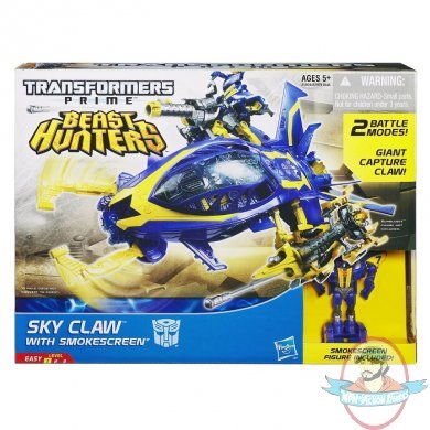 Transformers Beast Hunters Sky Claw Vehicle with Smokescreen Figure 3"
