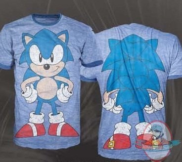 Sonic Sega T/Shirt Blue S-2XL