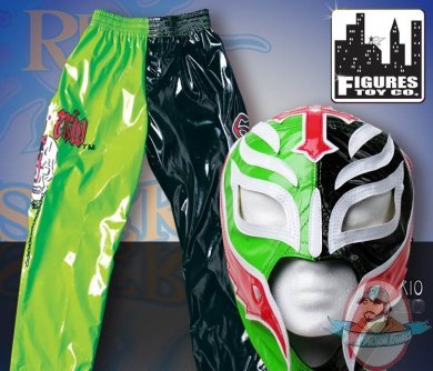 WWE Rey Mysterio No Mercy Black & Green Kid Size Mask & Pants Combo