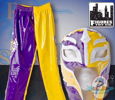 WWE Rey Mysterio Yellow & Purple Replica Kid Size Mask & Pants Combo