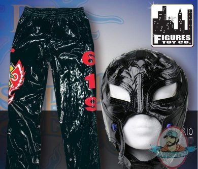 WWE Rey Mysterio Black Replica Kid Size Mask & Pants Combo