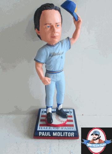 MLB Paul Molitor Milwaukee Brewers Cooperstown Logo Base Bobble Head