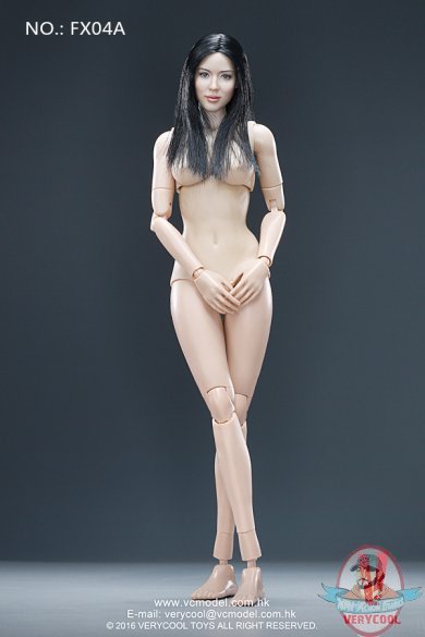 1/6 Asian Black Hair Headsculpt  VCF-X04A & Female Body  Very Cool