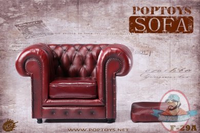 POP toys 1:6 Action Figure Accessory British Single Sofa Red POP-F29A