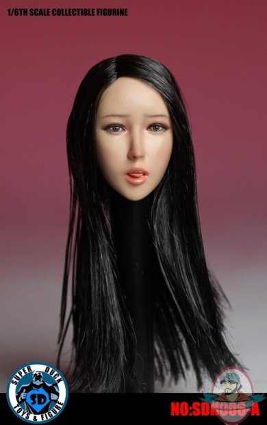 Super Duck 1:6 Asian Headsculpt Long Black Hair SUD-SDH006A