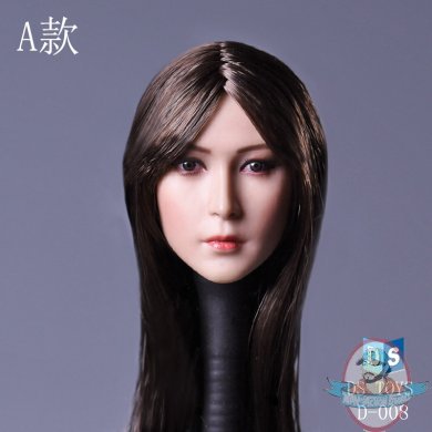 DSTOYS 1/6 Asian Female Head Sculpt with Black Hair DS-D008A