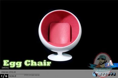 ZYTOYS 1:6 Accessories for 12" Figures Egg Chair in White ZY-15-29A