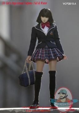 1/6 Figures Accessories Girl’s High School Uniform Set Dark Blue