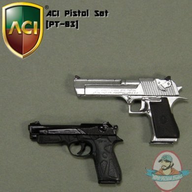 1/6 Scale Pistol Set of 2 PT03 for 12 inch Figures by ACI