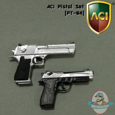 1/6 Scale Pistol Set of 2 PT04 for 12 inch Figures by ACI
