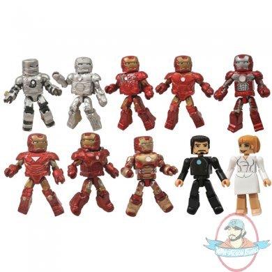 SDCC 2013 Exclusive Marvel Minimates Iron Man 3 Hall of Armors 10-Pack