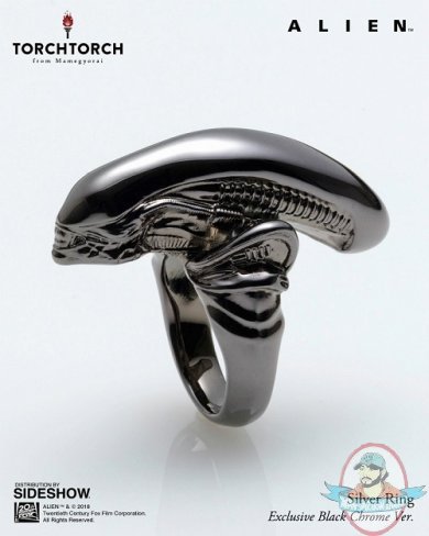 Alien Big Chap Silver Ring Black Chrome Version