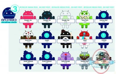 Google Android Phone Mascot Mini-Figures Series 3 Case of 16 figures