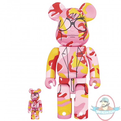 Andy Warhol Bearbrick 400% & 100% 2 Pack Set Camo Version