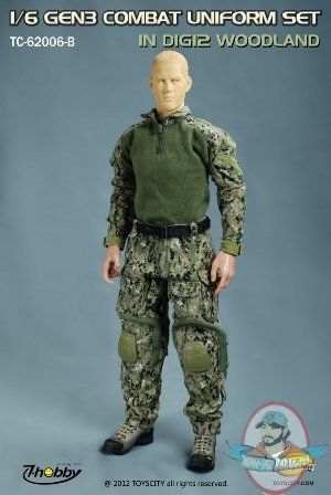 1:6 Scale Gen3 Combat Uniform Set in Digi2 Woodland by Toys City
