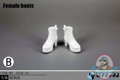 ZY Toys 1:6 Figure Accessories Female Boots White ZY-16-24B