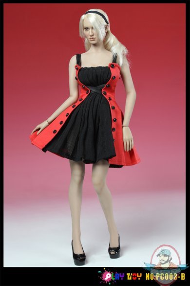 1/6  Figure Accessories Fit-&-Flare Dress Red PT-PC003B Play Toy