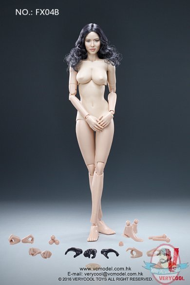 1/6 Asian Black Curly Hair Headsculpt  VCF-X04B  Female Body Very Cool