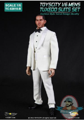 1:6 Action Figure Accessories Mens Tuxedo Suit Set B White Toys City