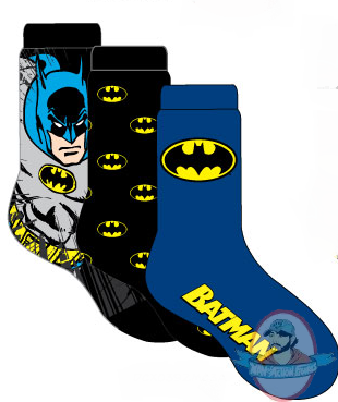 Dc Superheroes Mens 3 Pack Batman Socks 