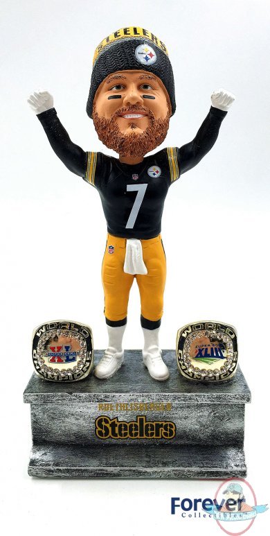 NFL Ben Roethlisberger 2X Championship Ring Base BobbleHead Forever 