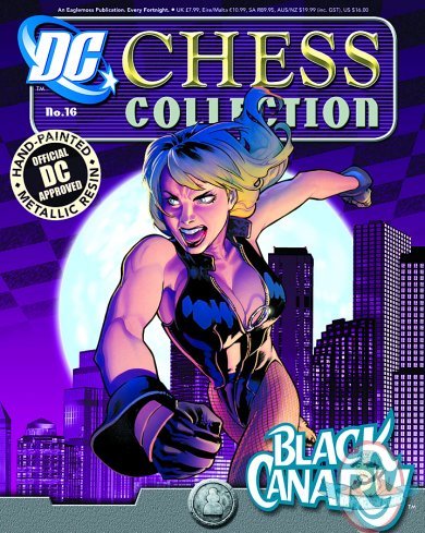 DC Superhero Chess Fig Coll Mag #16 Black Canary White Pawn Eaglemoss