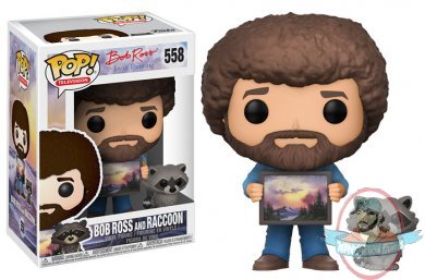 Pop! TV Bob Ross :Bob Ross with Raccoon #558 Figure Funko