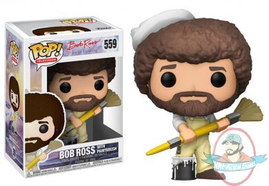 Pop! TV Bob Ross :Bob Ross with Paintbrush #559 Figure Funko