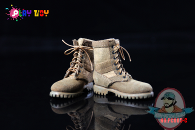 Play Toy 1:6 Accessories Male Combat Boots in Tan PT-PC005C
