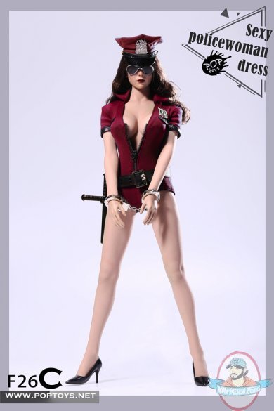 POP toys 1:6 Figure Accessory Cosplay Sexy Policewoman Red POP-F26C