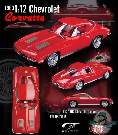 1:12 1963 Chevrolet Corvette Riverside Red by Acme