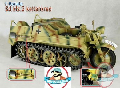 Toy Model 1/6 Metal Vehicle Sd.Kfz. 2 Kettenkrad Camo