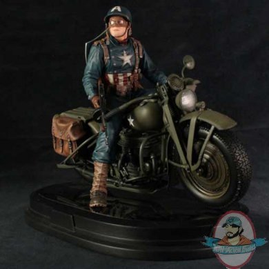 Captain America on Motorcycle Statue by Gentle Giant