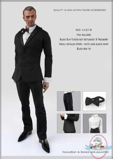 1/6 Scale Dollsfigure Black Slim Tuxedo Full Set