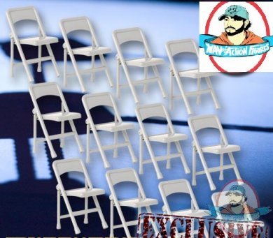 Special Deal 12 Grey Folding Chairs for Figures by Figures Toy Company