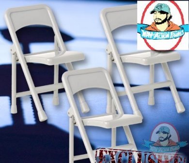 Special Deal 3 Grey Folding Chairs for Figures by Figures Toy Company