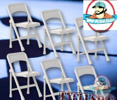 Special Deal 6 Grey Folding Chairs for Figures by Figures Toy Company