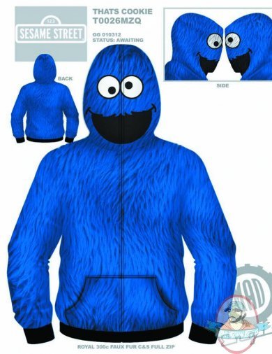 Sesame Street Thats Cookie Costume Hoodie Extra Large by Mad Engine