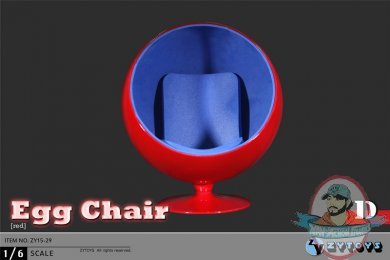 ZYTOYS 1:6 Accessories for 12" Figures Egg Chair in Red ZY-15-29D