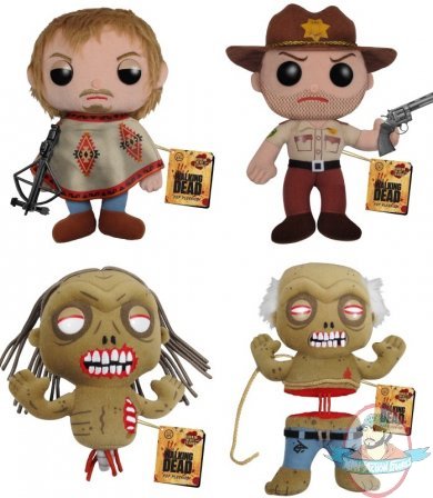 The Walking Dead Plush Set of 4 7 Plushies by Funko Man of Action Figures