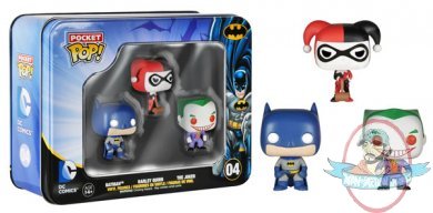Dc Comics Pocket Pop! Tins Batman The Joker Harley Quinn by Funko