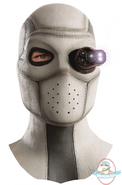 Dc Suicide Squad Deadshot Overhead Latex Mask with Light Rubies