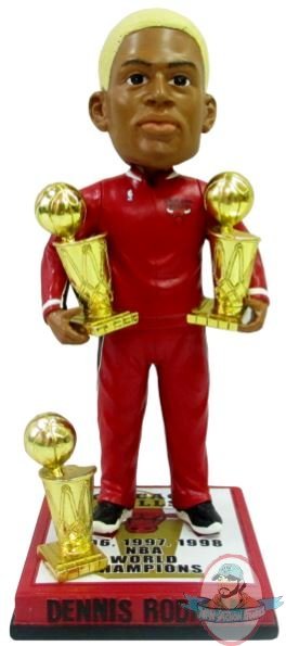 Dennis Rodman Chicago Bulls 3X Champ/Warm-Up NBA Legends Bobble Head