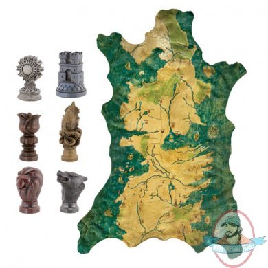 Game of Thrones Carved Map Marker Set with Map of Westeros Dark Horse