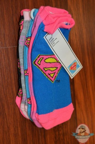 Dc Superheroes Superman Logo Supergirl Pink 5Pack Socks DCX0021S5A