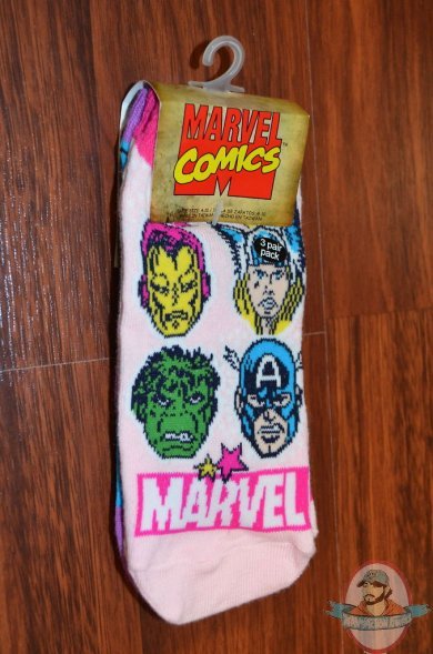 Marvel Avengers Superheroes 3 Pack Socks Iron Man Hulk Thor MAX0358S3A