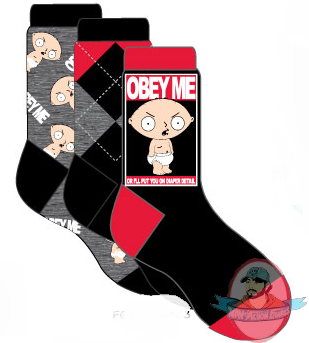 Family Guy Mens 3 Pack Obey Stewey Socks 