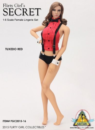 Flirty Girl’s Secret 1:6 Accessories Tuxedo Lingerie Red FGC-2015-16