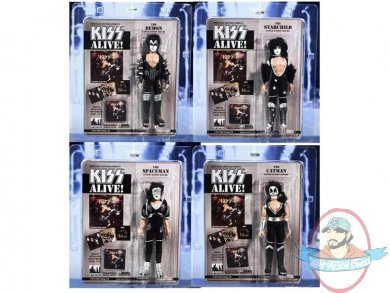 KISS 8" Action Figures Series 06 Alive Set of 4 by Figures Toy Company