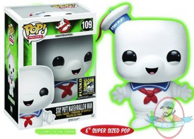 SDCC 2014 6" Ghostbusters Pop! Stay Puft Marshmallow Man GID Funko